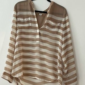 Old Navy Cream/beige and white stripe Shear